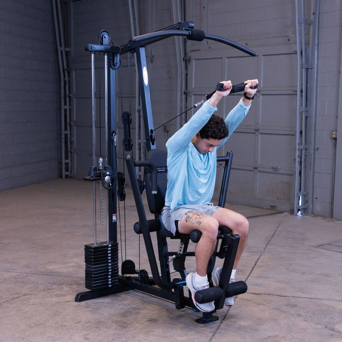 Body-Solid G1S/G1B Single Stack Home Gym user performing lat pulldown