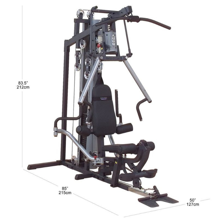 Body-Solid G6BR/G6B Single Stack Home Gym dimension layout diagram