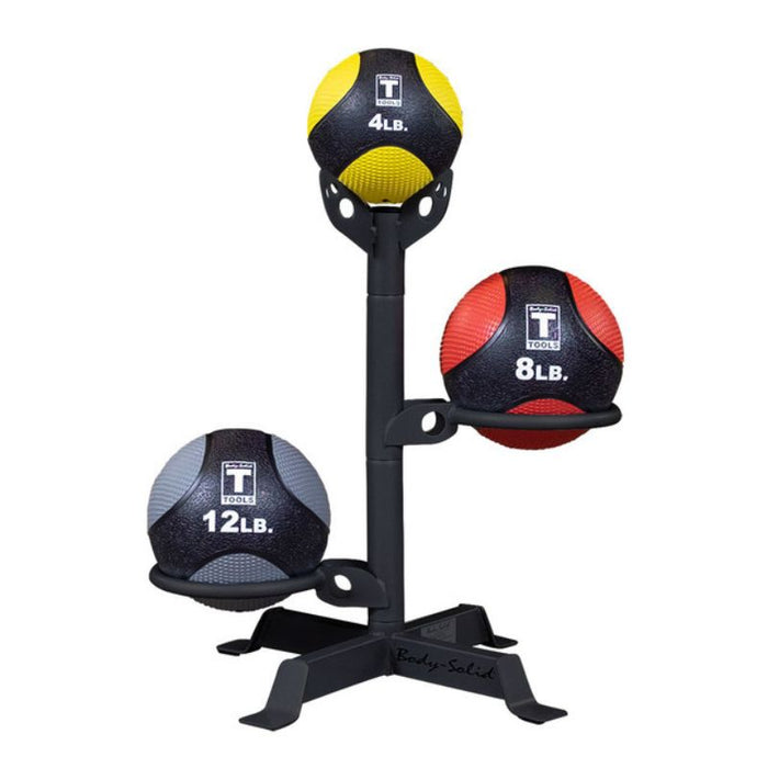 Body-Solid Medicine Ball Rack GMR5B with 3 balls