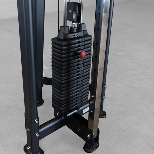 Body-Solid SJG200 Cable Crossover Weight Stack Close Up