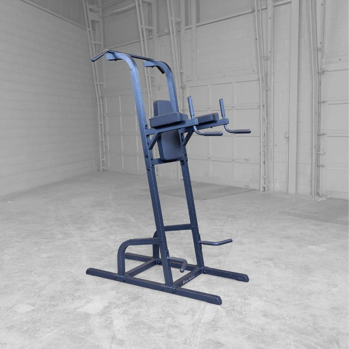 Body-Solid Deluxe Vertical Knee Raise GVKR82B Black Frame front side view