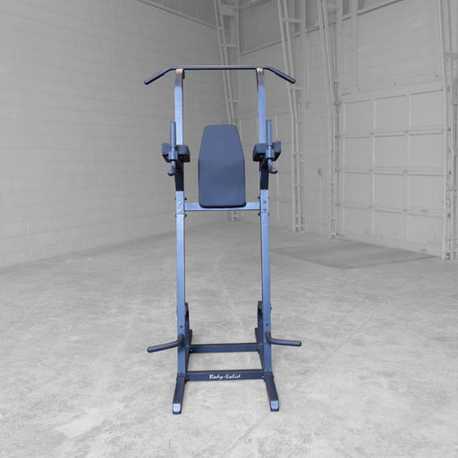 Body-Solid Deluxe Vertical Knee Raise GVKR82B Black Frame front view