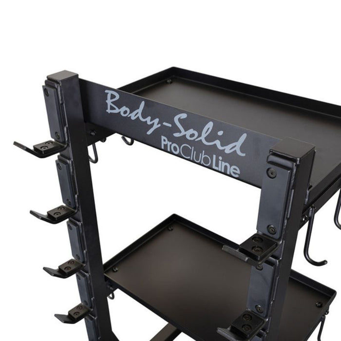 Body-Solid Pro Clubline Accessory Rack SAR100 top shelf detail