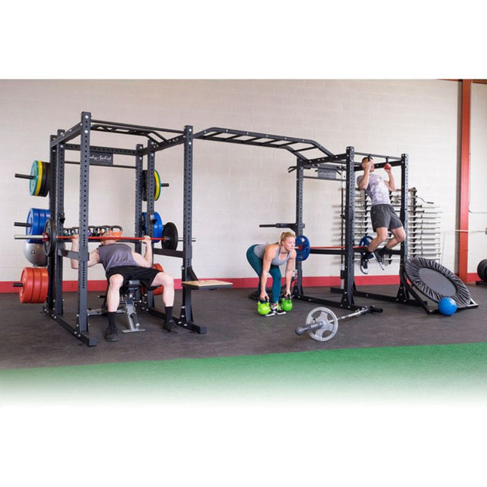 Body-Solid Pro Clubline Double Power Racks with Monkey Bars and Safety Straps SPR1000SSDB Group Training