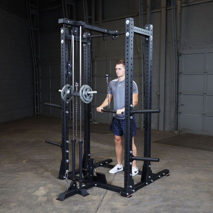 Body-Solid Pro Clubline Half Rack Lat Attachment SPRHLA Standing Exercise