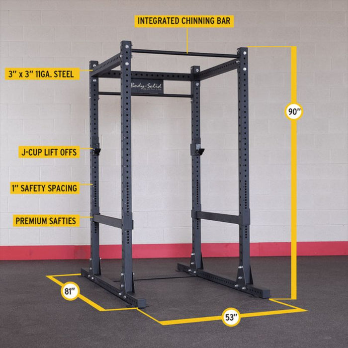 Body-Solid Pro Clubline Power Rack with Safety Straps SPR1000SS specs