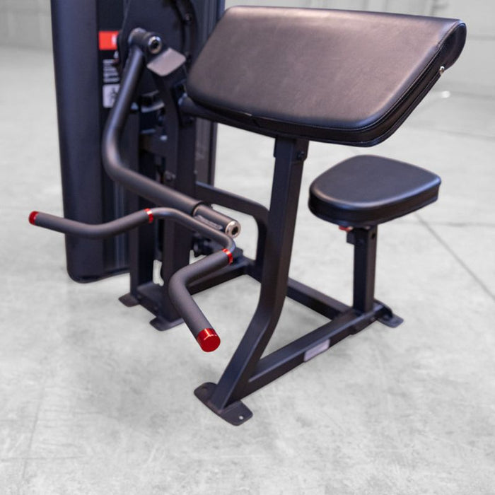 Body-Solid Pro Clubline Series II Arm Curl Machine S2ACX handle and pad closeup