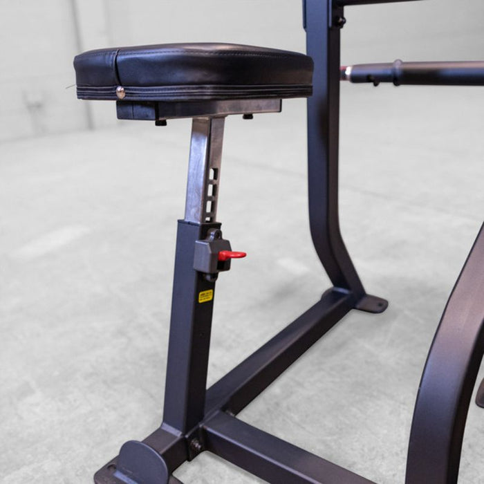 Body-Solid Pro Clubline Series II Arm Curl Machine S2ACX seat adjustment view