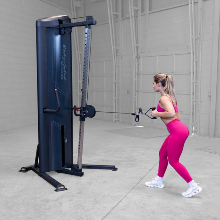 Body-Solid Pro Clubline Series 2 Cable Column S2CCX demo woman cable row