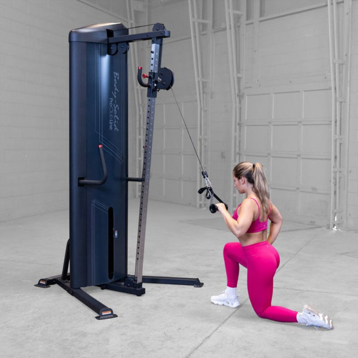 Body-Solid Pro Clubline Series 2 Cable Column S2CCX demo woman single arm row