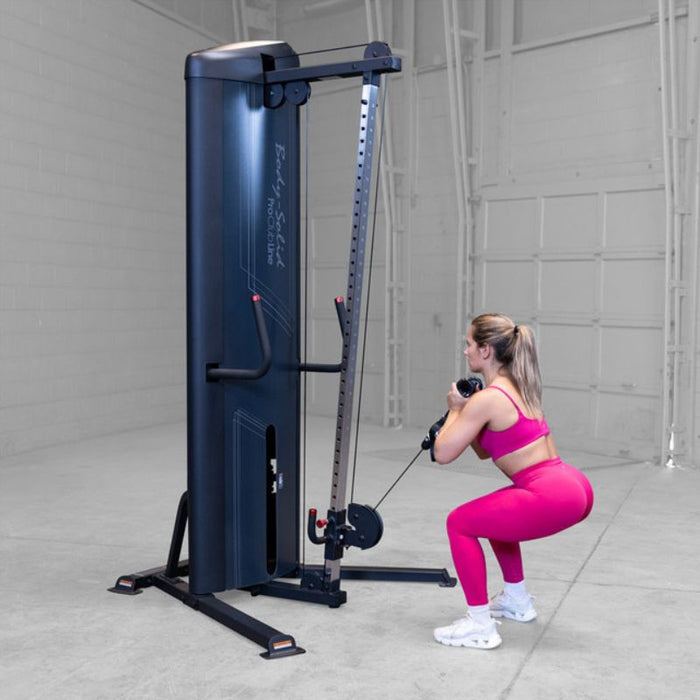 Body-Solid Pro Clubline Series 2 Cable Column S2CCX demo woman squat curl