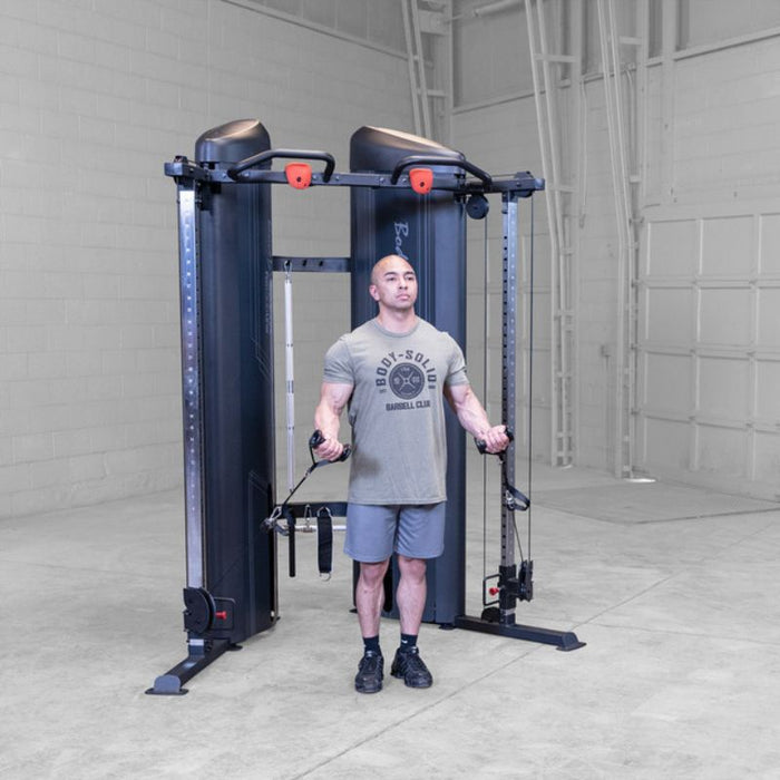 Body-Solid Pro Clubline Series 2 Functional Trainer S2FTX demo man cable bicep curl