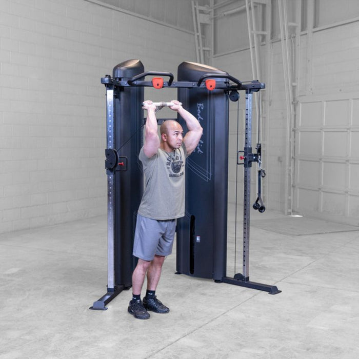 Body-Solid Pro Clubline Series 2 Functional Trainer S2FTX demo man overhead tricep extension