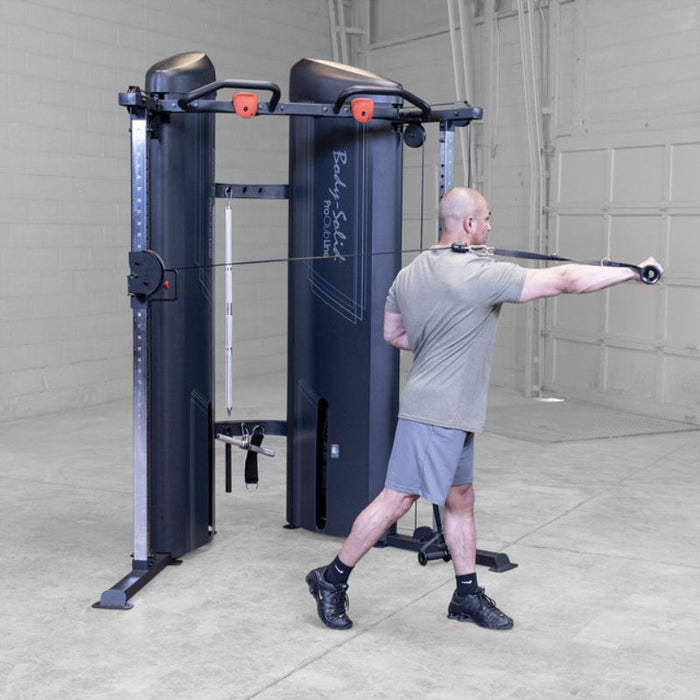 Body-Solid Pro Clubline Series 2 Functional Trainer S2FTX demo man single arm row rotation