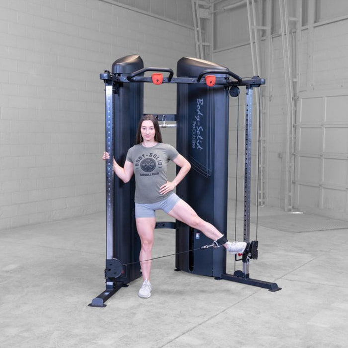 Body-Solid Pro Clubline Series 2 Functional Trainer S2FTX demo woman leg abduction
