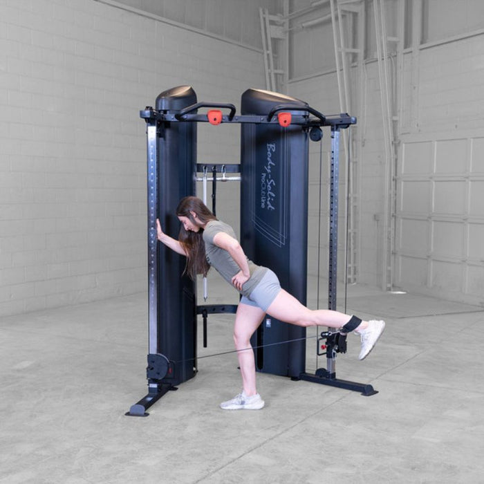Body-Solid Pro Clubline Series 2 Functional Trainer S2FTX demo woman leg kickback
