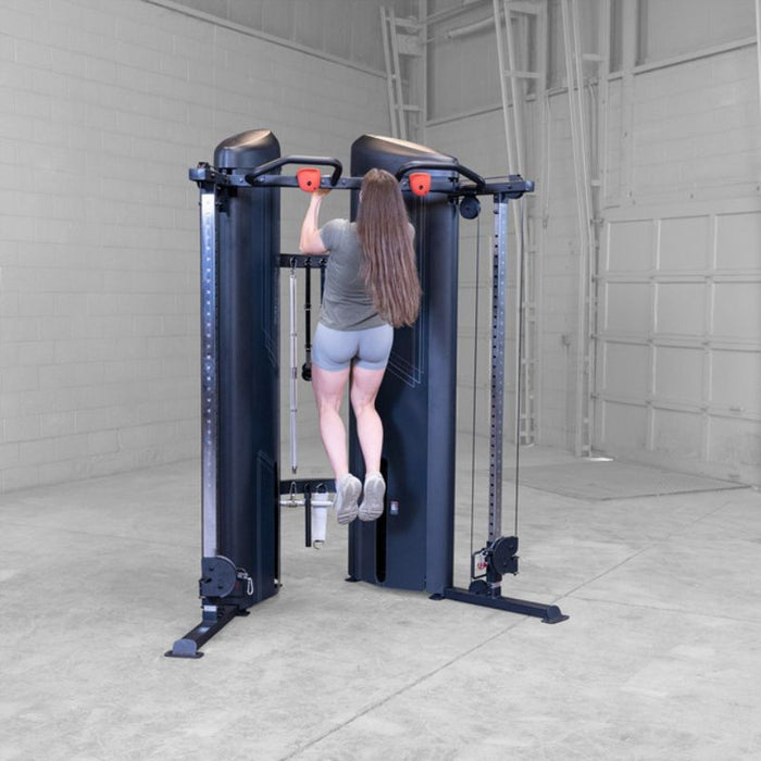 Body-Solid Pro Clubline Series 2 Functional Trainer S2FTX demo woman pull up back