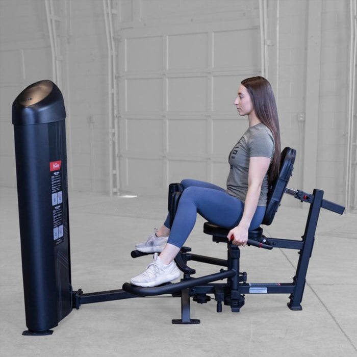 Body-Solid Pro Clubline Series II Inner Outer Thigh S2IOTX demo woman side view