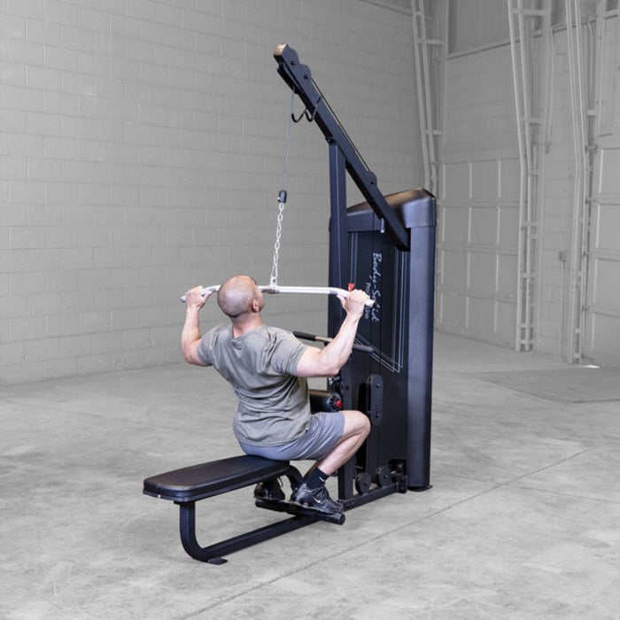Body-Solid Pro Clubline Series II Lat Pull Seated Row S2LATX demo man back view