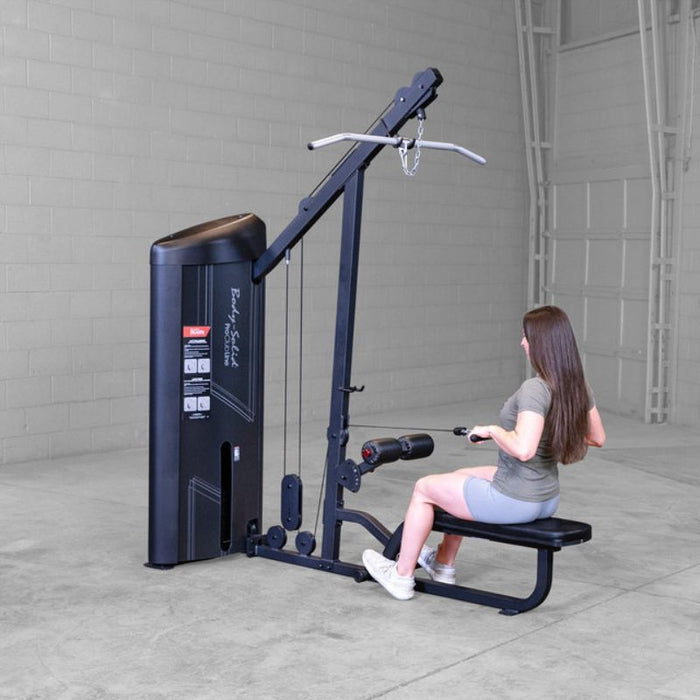 Body-Solid Pro Clubline Series II Lat Pull Seated Row S2LATX demo woman low row