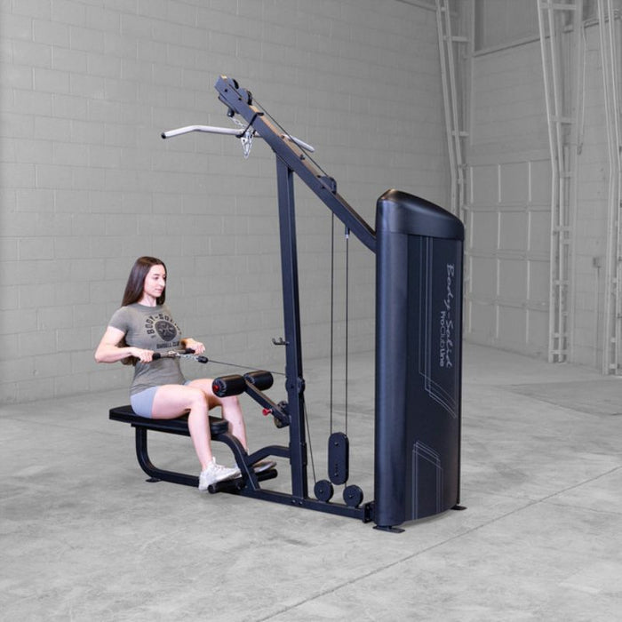 Body-Solid Pro Clubline Series II Lat Pull Seated Row S2LATX demo woman seated row