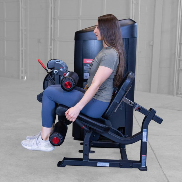 Body-Solid Pro Clubline Series 2 Leg Extension S2LECX demo woman leg curl