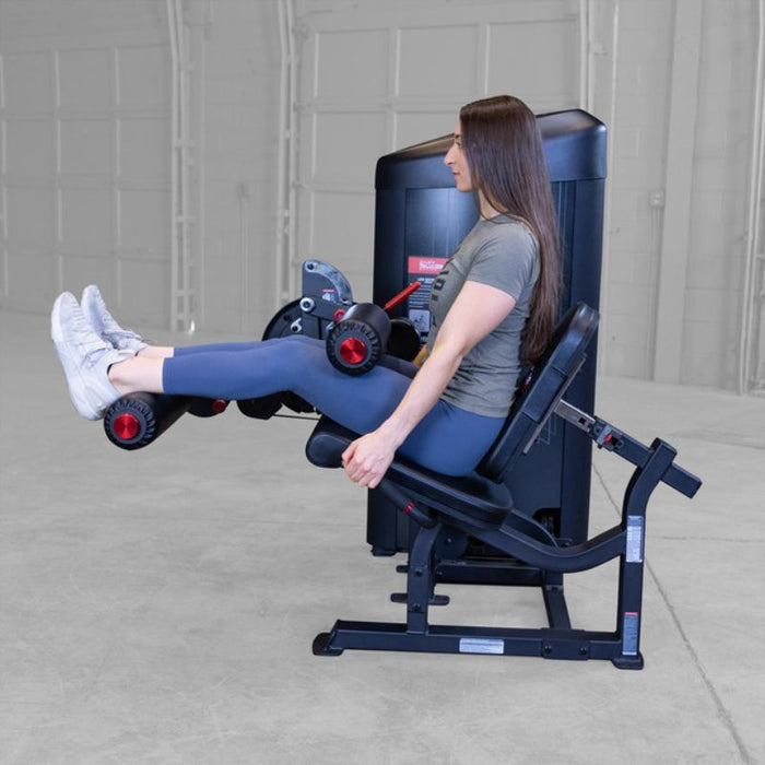Body-Solid Pro Clubline Series 2 Leg Extension S2LECX demo woman leg extension side