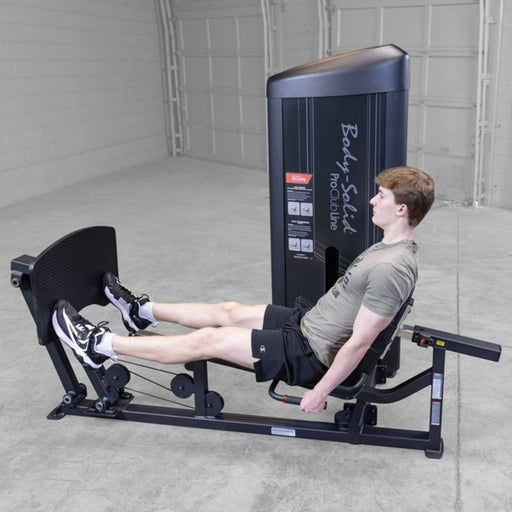 Body-Solid Pro Clubline Series 2 Leg Press & Calf Raise S2LPC demo man leg press full extension