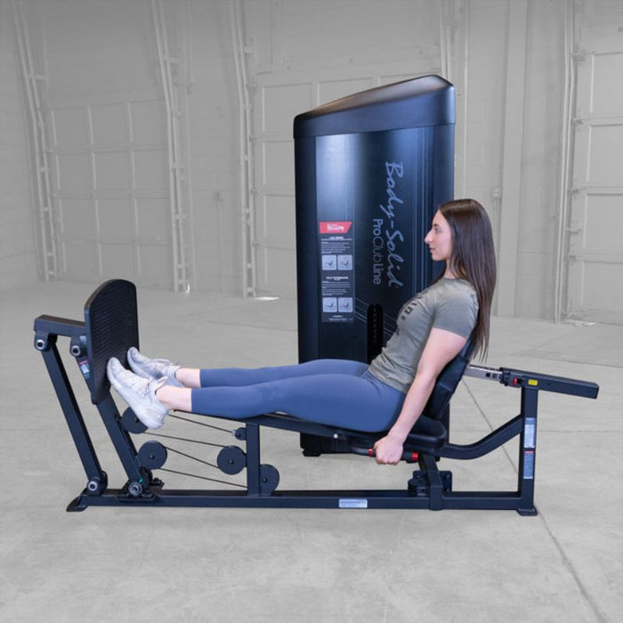 Body-Solid Pro Clubline Series 2 Leg Press & Calf Raise S2LPC demo woman leg press start