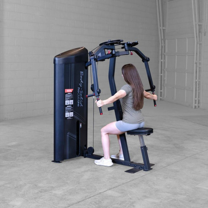 Body-Solid Pro Clubline Series II Pec Deck & Rear Delt S2PECX demo woman rear delt