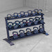 Body-Solid Pro Clubline 3-tier Kettlebell Rack SRK200 commercial kettlebell rack with set