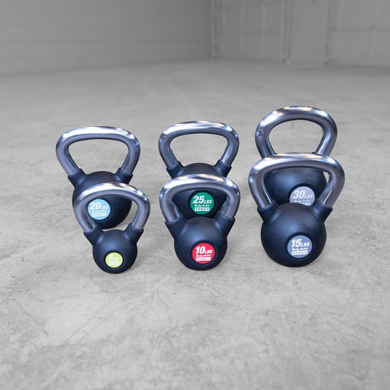 Body-Solid Rubber Kettlebell Set 5–30 KBZS105