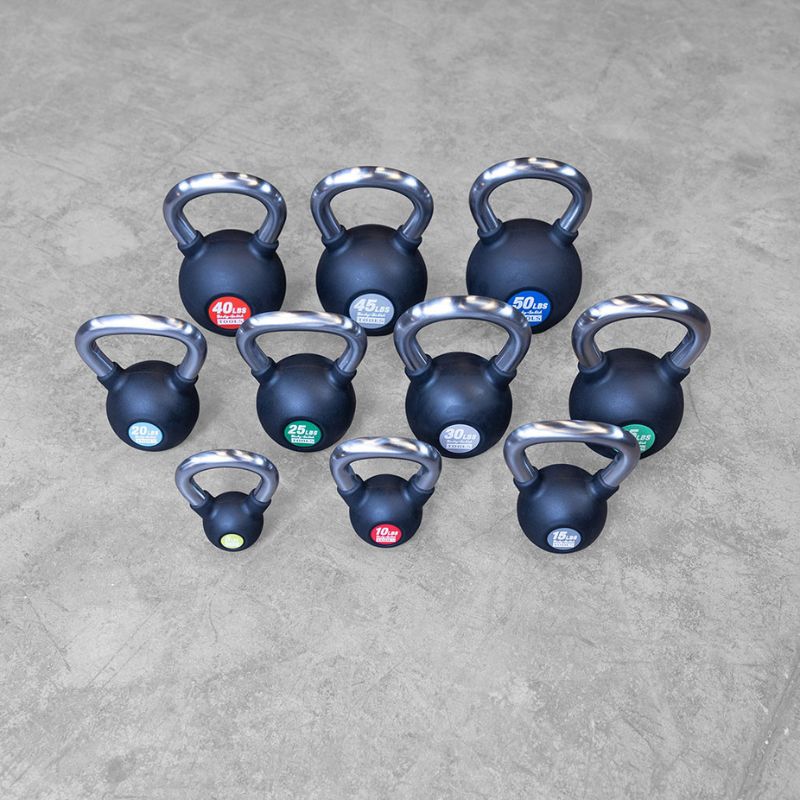 Body-Solid Rubber Kettlebell Set 5–50 KBZS275