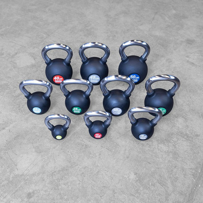 Body-Solid Rubber Kettlebell Set 5–50 KBZS275