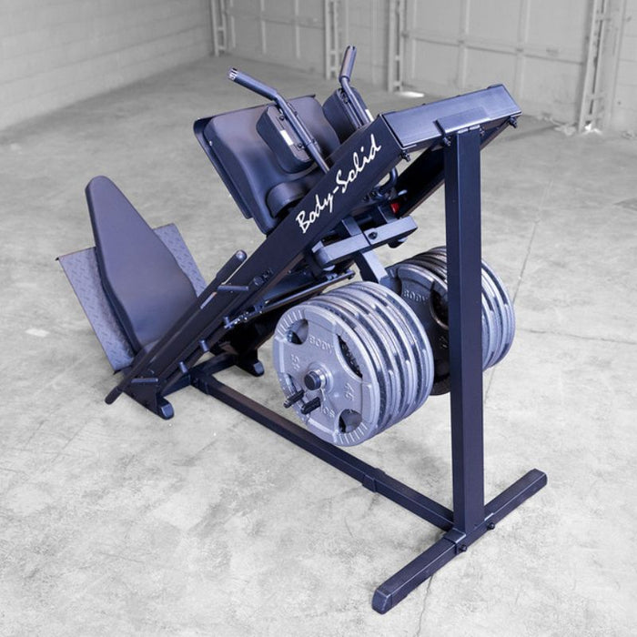 Body-Solid Leg Press & Hack Squat GLPH1100B with olympic plates loaded