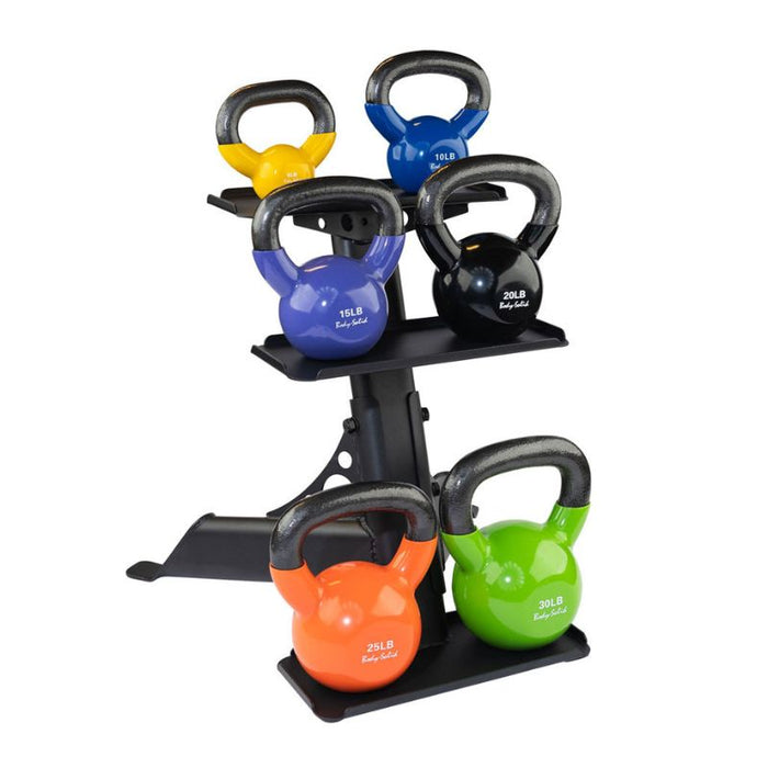 Body-Solid Vinyl Kettlebell Set with Rack KBVS105Pack