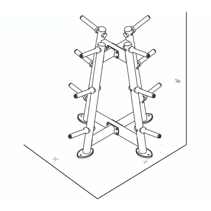 BodyKore Elite Weight Plate Tree CF2134 dimensions diagram