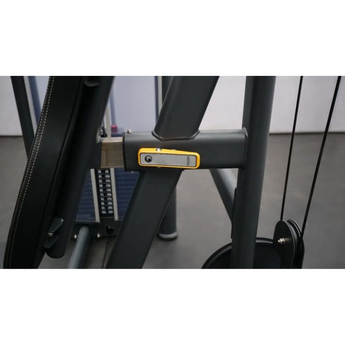 BodyKore Isolation Dual Axis Chest Press GR621 adjustment knob closeup