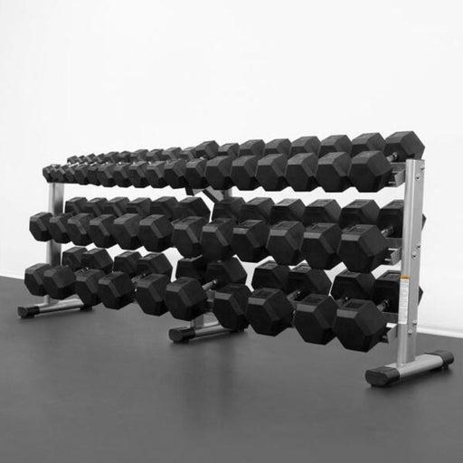 BodyKore Rubber Hex Dumbbell Set 5-100lb with G243