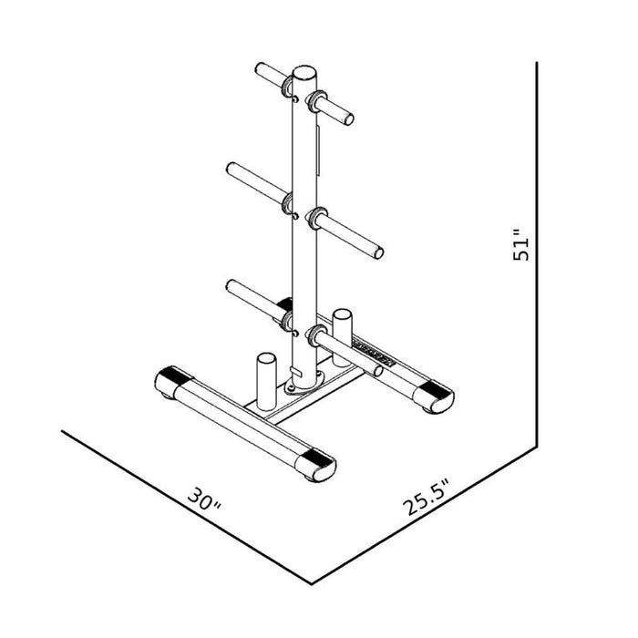 BodyKore Signature Olympic Weight Tree G234 dimensions diagram