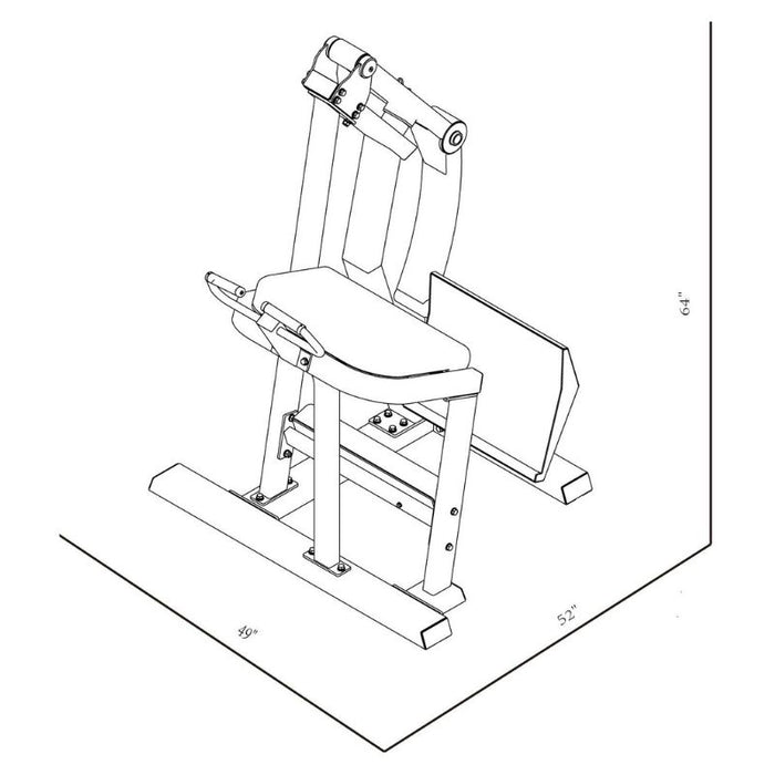 BodyKore Stacked Rear Kick GR810 dimensions diagram