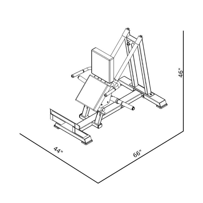 BodyKore Stacked Standing Calf Raise GR809 dimensions diagram