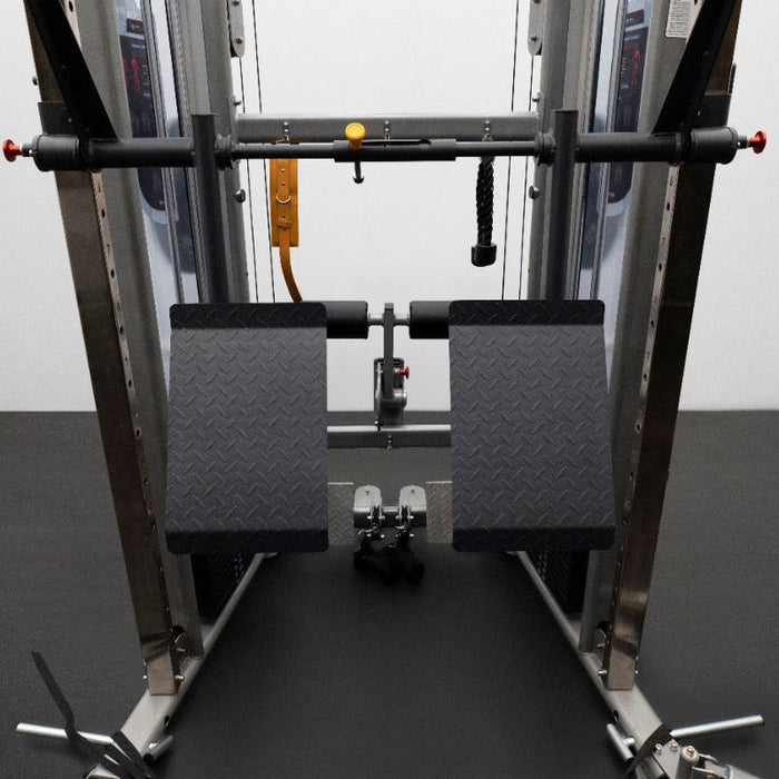 BodyKore Universal Isolateral Leg Press Attachment MX1183 front view installed