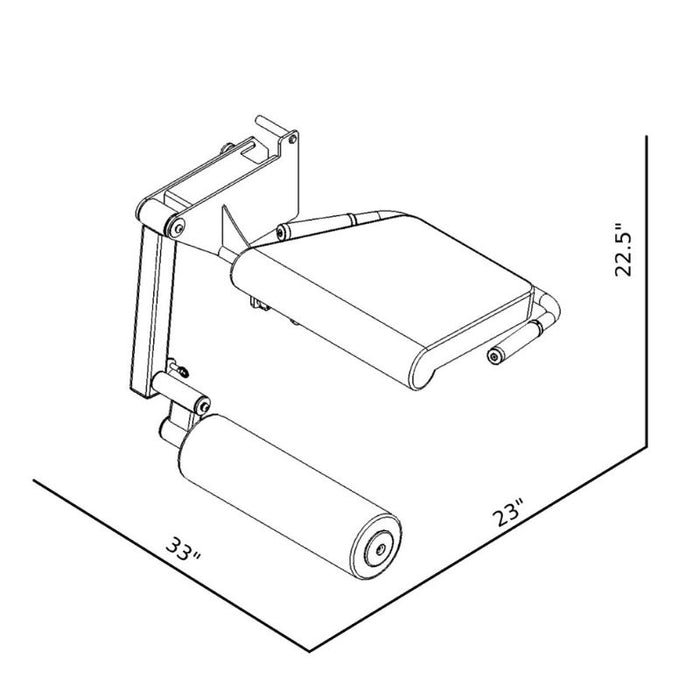 BodyKore Universal Leg Ext/Curl Seat MX1175 diagram dimensions