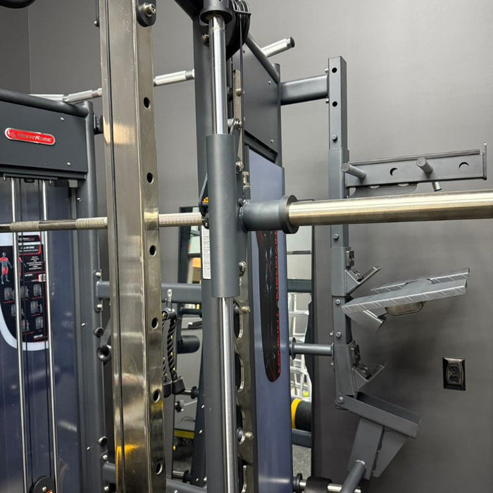 BodyKore MX1178 Universal Side Mounted Attachment Rack mounted on functional trainer
