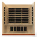 Dynamic Bergamo Elite Ultra Low EMF Sauna DYN-6440-01 Elite interior front wall heater layout