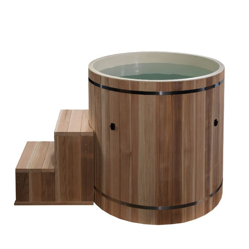 Dynamic Cold Therapy Barrel Cold Plunge Plastic Interior with Steps