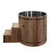 Dynamic Cold Therapy Barrel Cold Plunge Stainless Steel Interior with Steps
