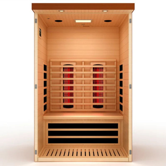 Dynamic Llumeres Full Spectrum Near Zero EMF Sauna DYN-6215-03 FS interior front view