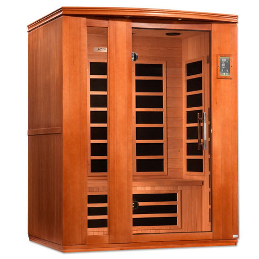 Dynamic Lugano Elite Ultra Low EMF Far Infrared Sauna DYN-6336-02 angled front view